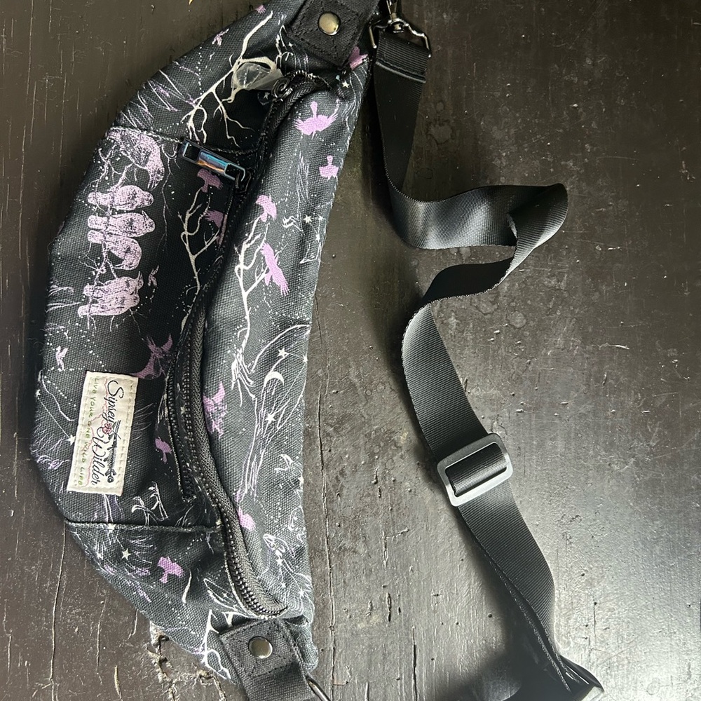 Stylish Black and Purple Crossbody Bag